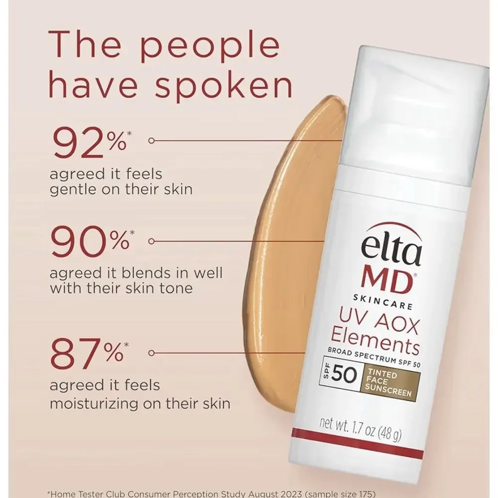 Elta MD UV AOX Elements Broad Spectrum SPF 50 Tinted 1.7oz Hydrating Exp 02/2028